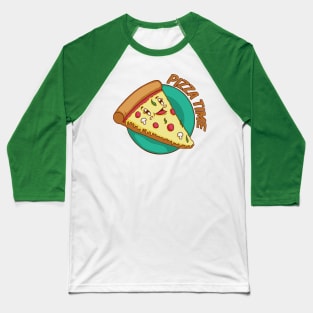 Kawaii Pizza Time Baseball T-Shirt